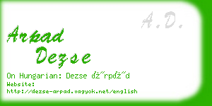 arpad dezse business card